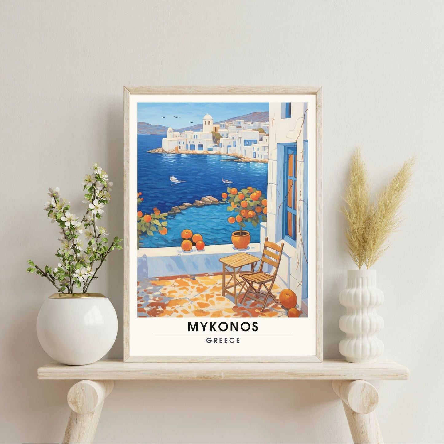 Affiche Mykonos | Poster de voyage Mykonos, Grèce