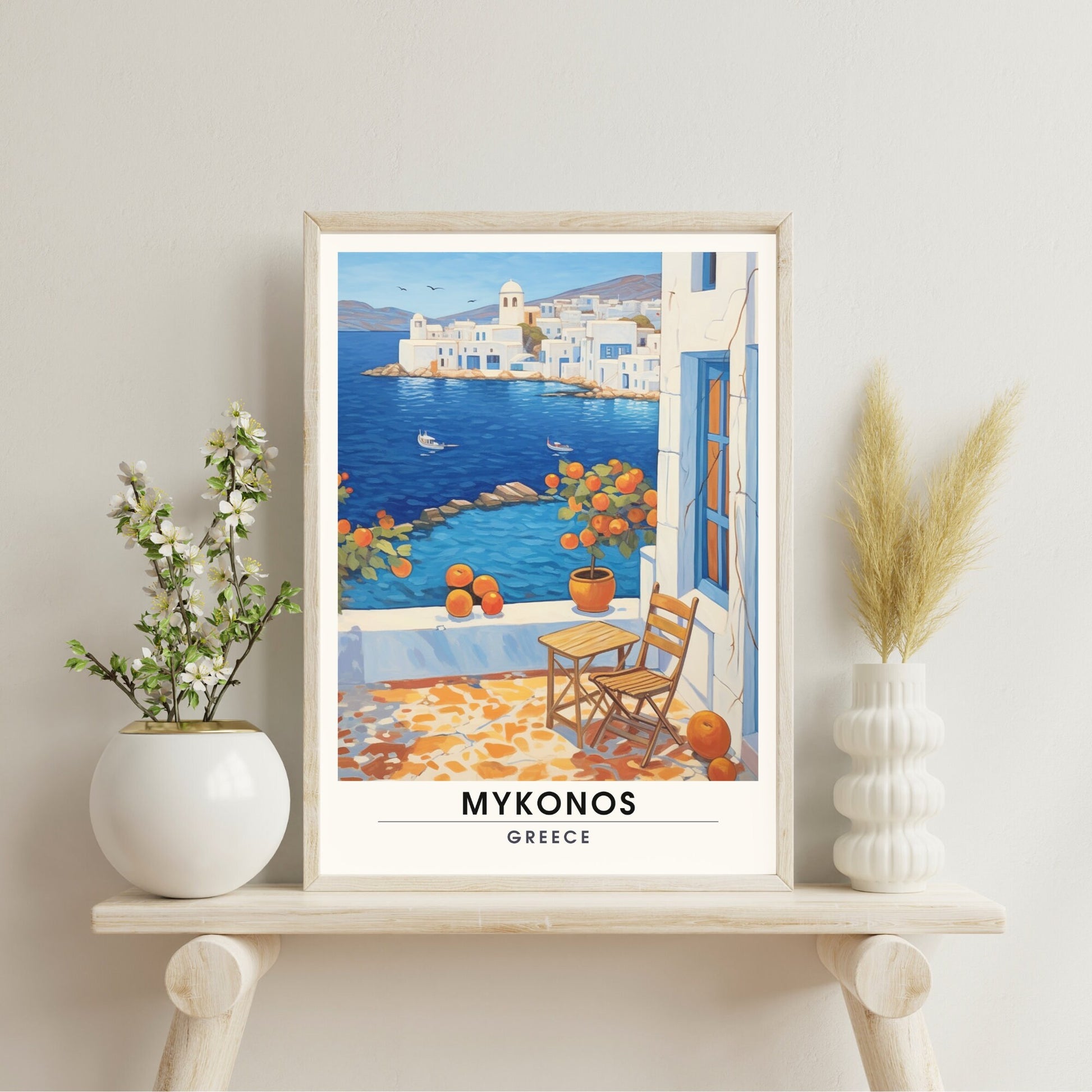 Affiche Mykonos | Poster de voyage Mykonos, Grèce