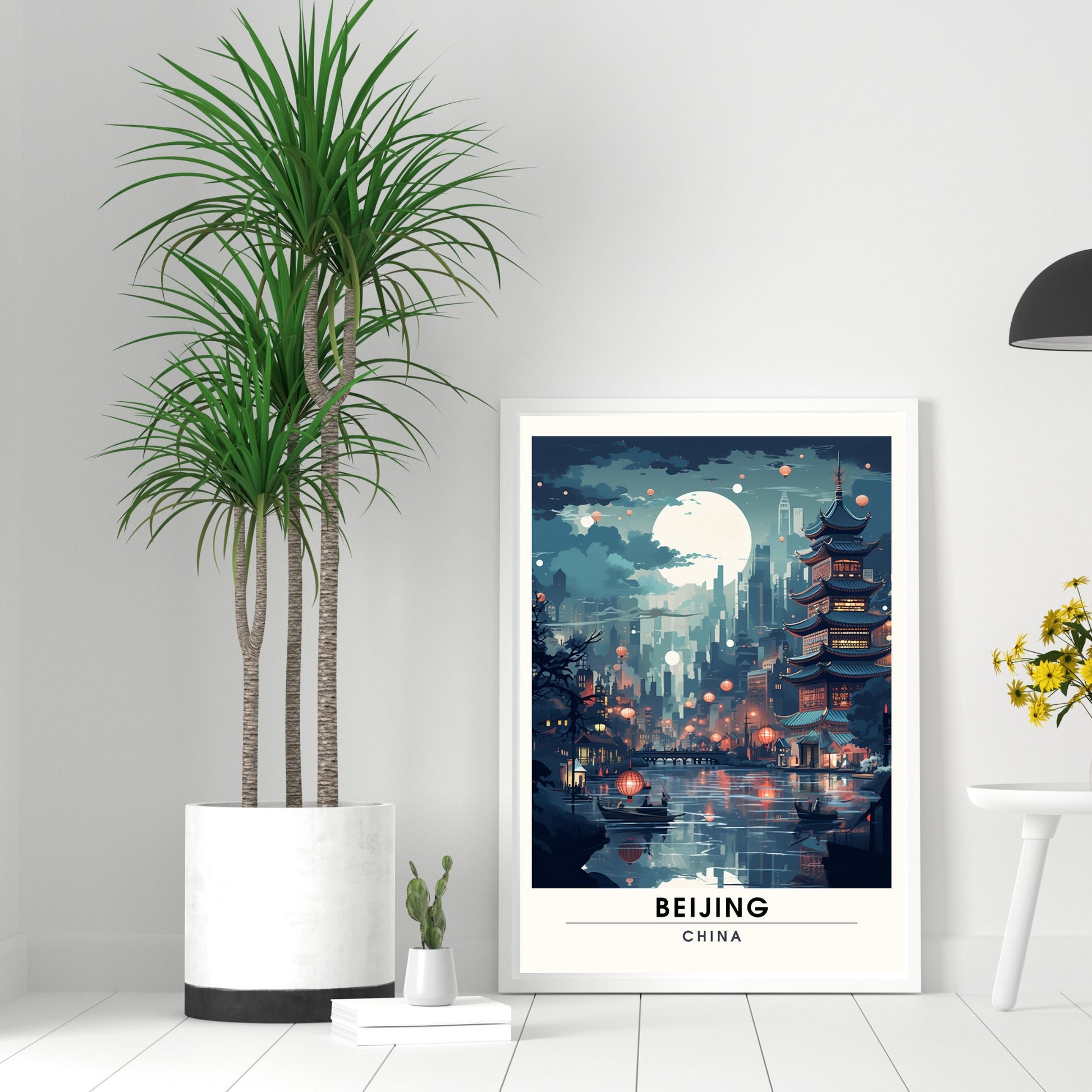 Impression Pékin, Chine | Poster de voyage Pékin la nuit