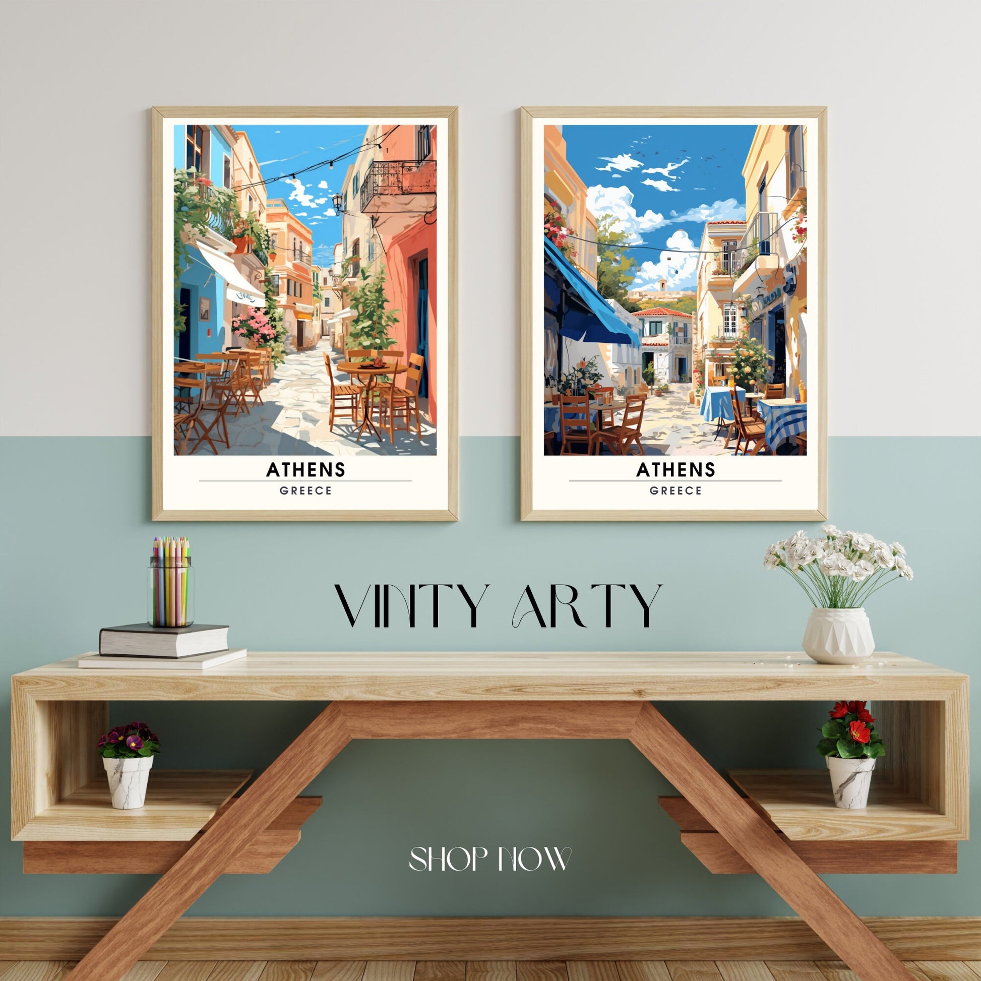 Impression Athènes | Poster de voyage Athènes, Grèce