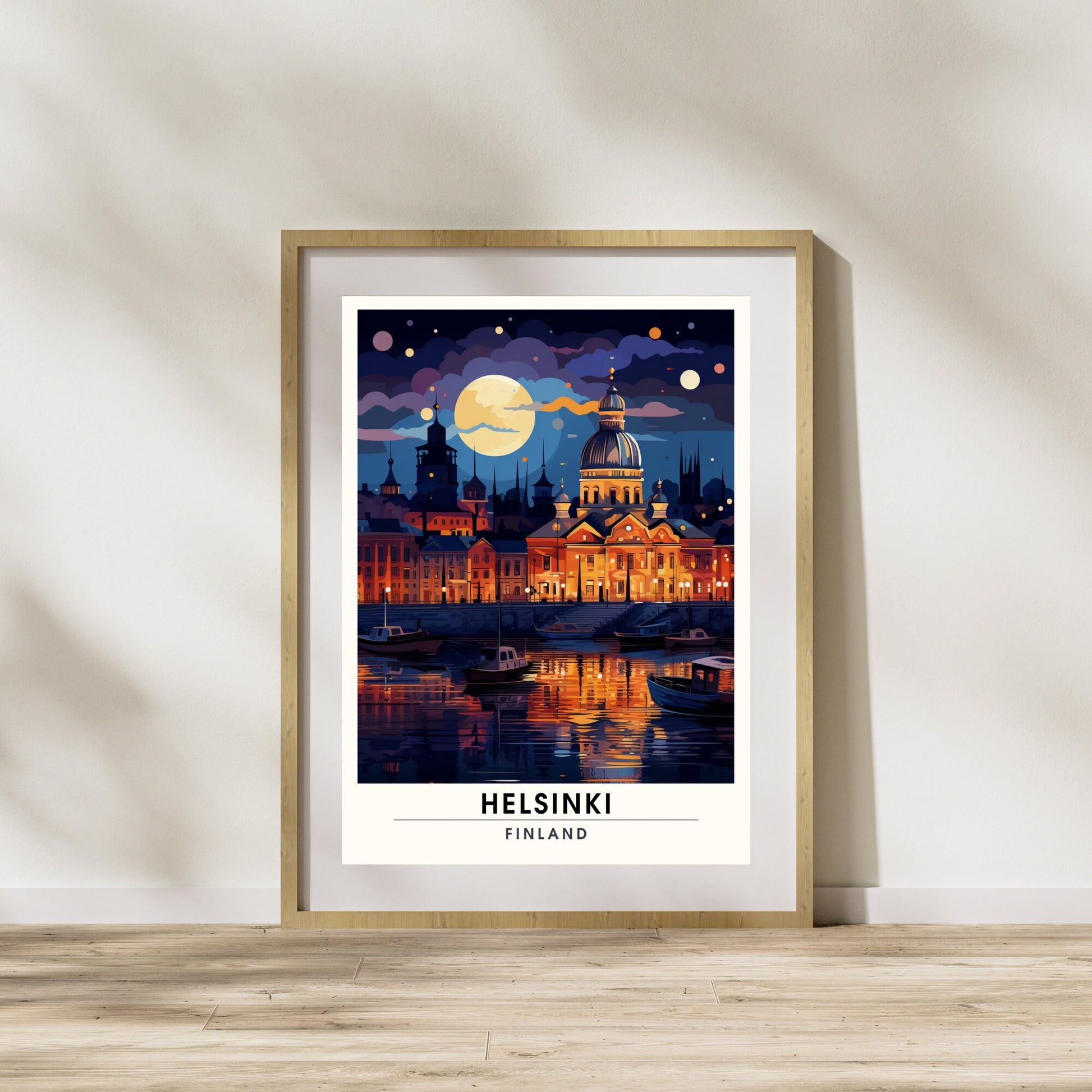 Impression Helsinki | Affiche de Voyage Helsinki de Nuit, Finlande