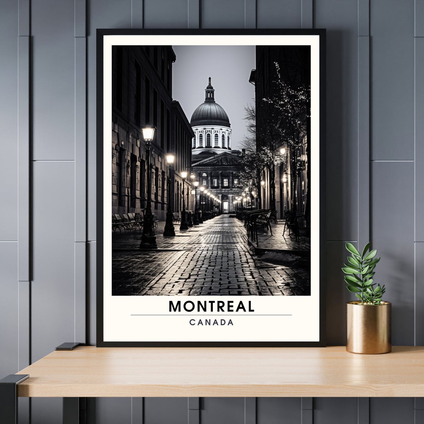 Impression Montréal, Québec | Poster de voyage Montréal | Impression noir et blanc