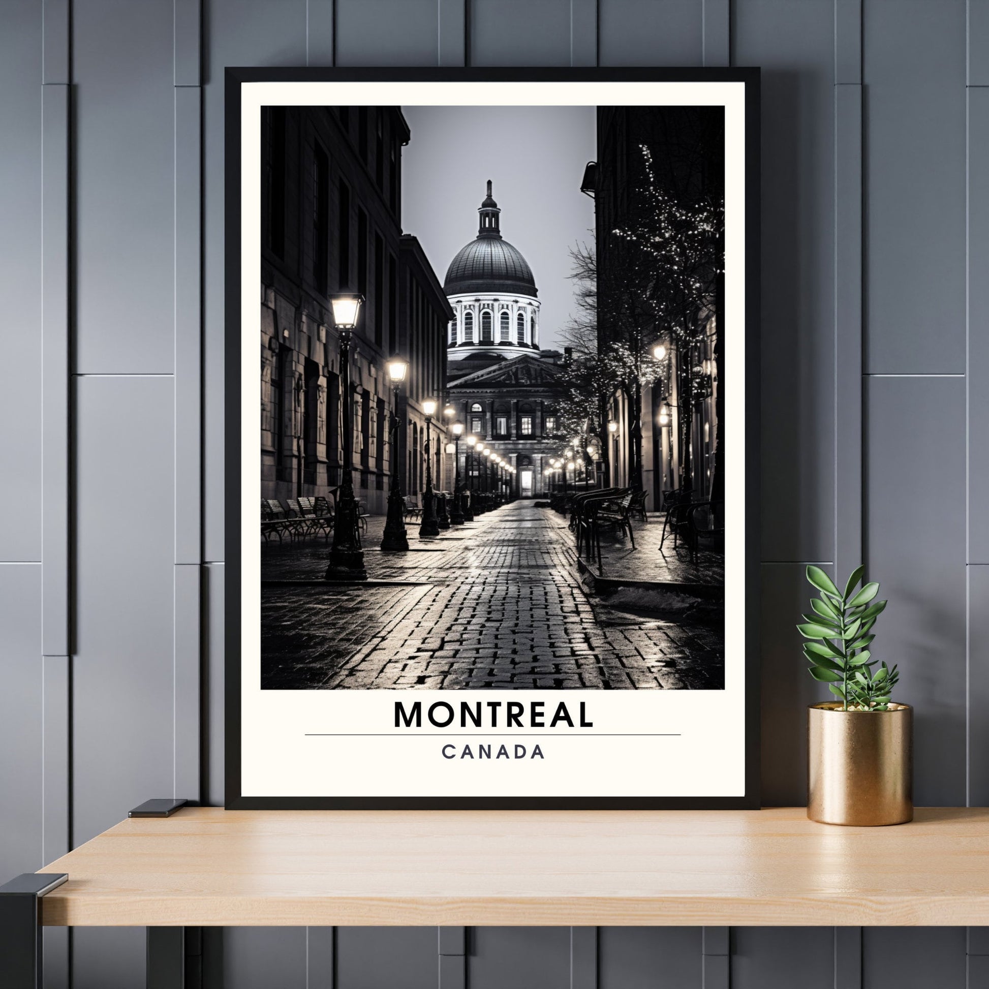 Impression Montréal, Québec | Poster de voyage Montréal | Impression noir et blanc