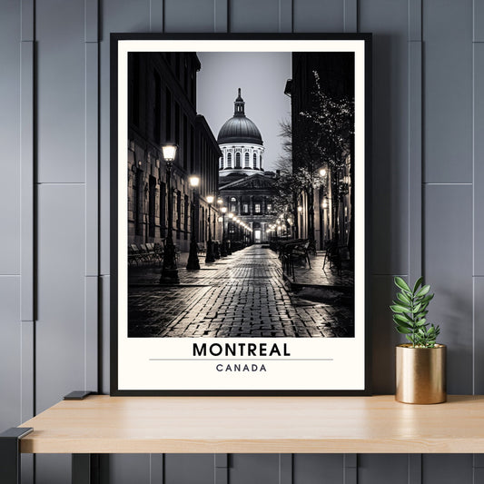 Impression Montréal, Québec | Poster de voyage Montréal | Impression noir et blanc