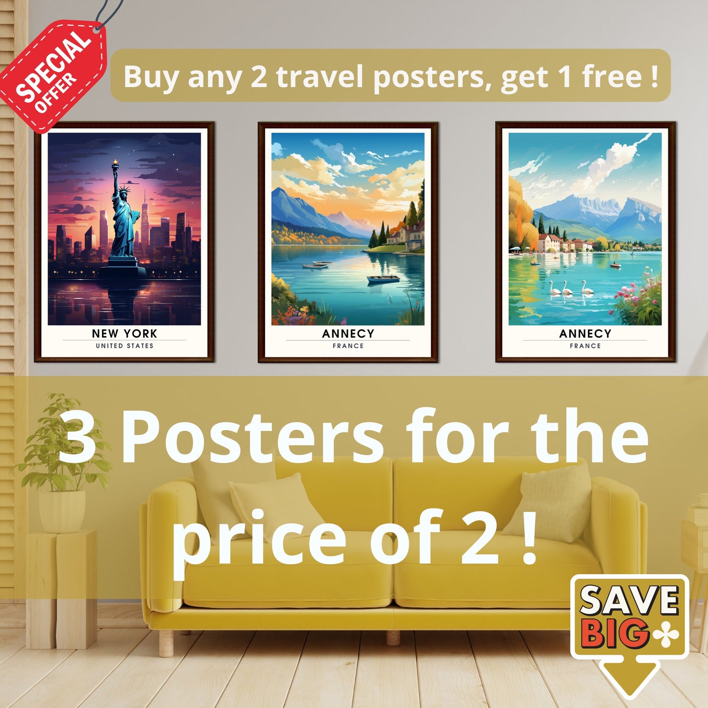 Impression Annecy | Affiche de Voyage Annecy | Poster France