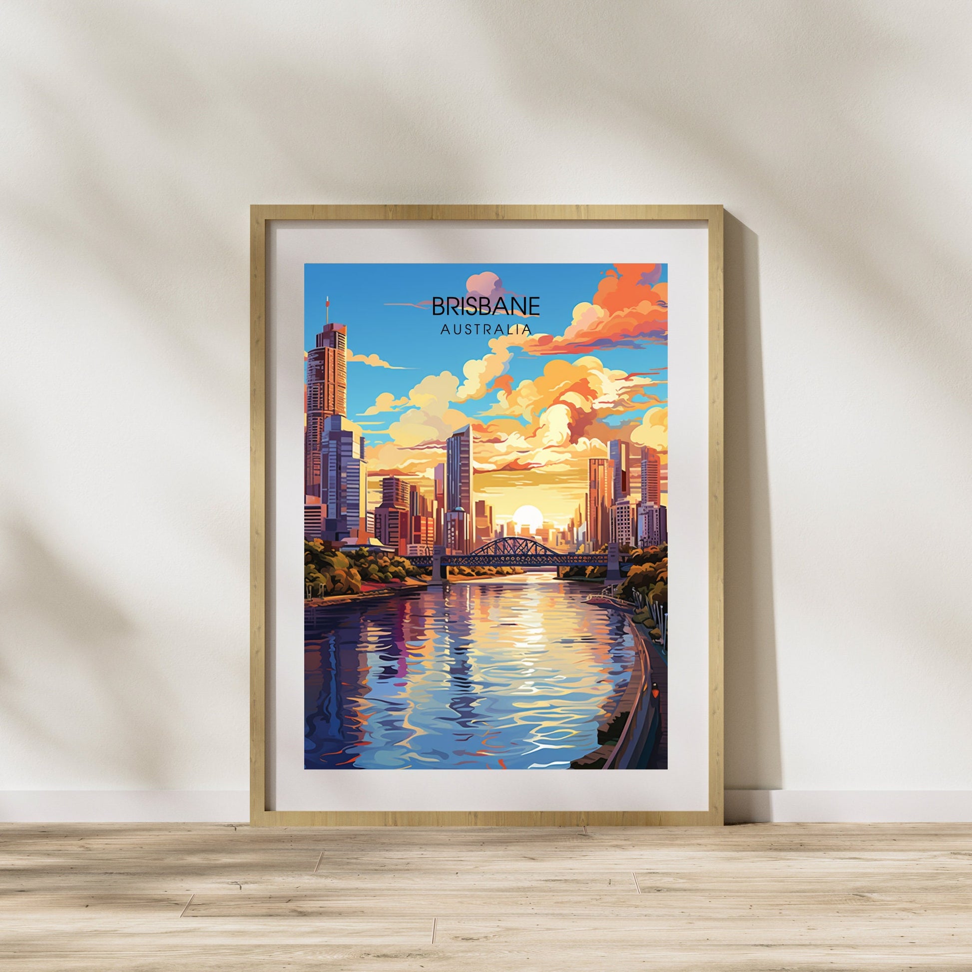 Affiche Brisbane | impression de voyage Brisbane | Impression Brisbane | Affiche Australie | Affiche de voyage