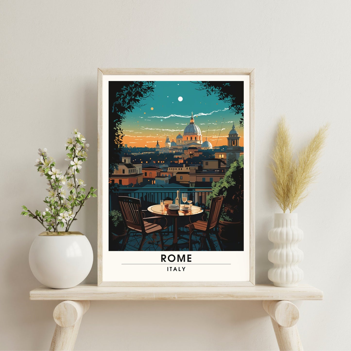 Affiche Rome | impression de voyage Rome | Impression Rome | Affiche Italie | Rome la nuit