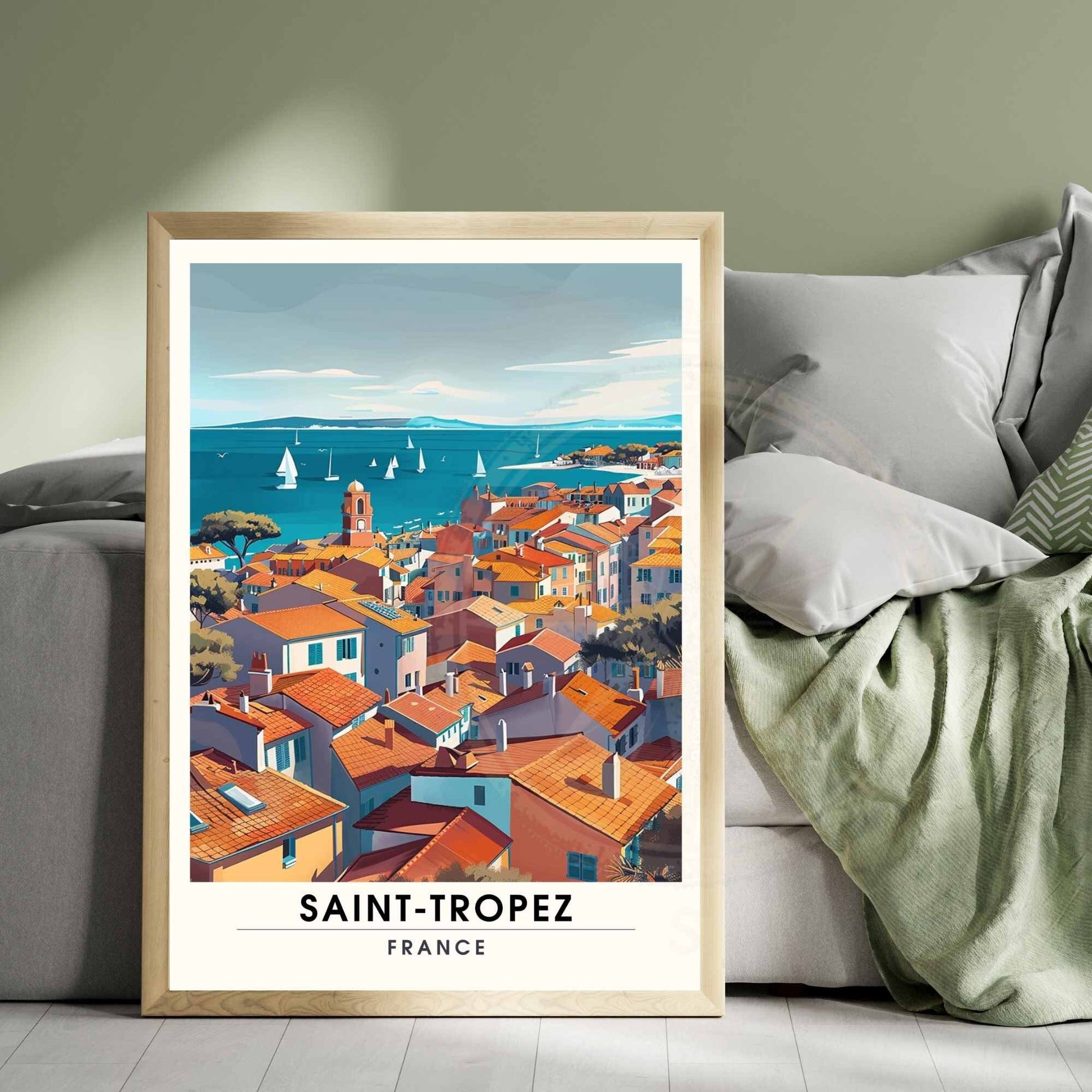 Affiche Saint-Tropez - impression de voyage Saint-Tropez, France - Vue de ciel