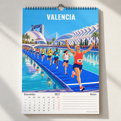 Calendrier Marathon 2027 – 12 Villes et Courses Illustrées