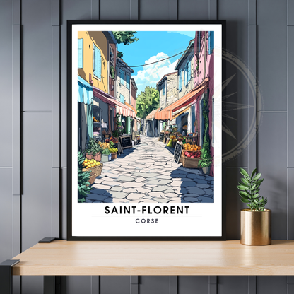 Affiche Saint Florent | Poster Corse | Affiche Corse