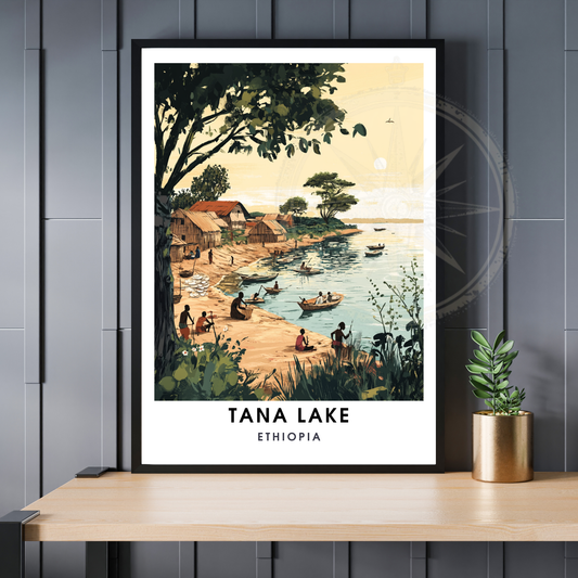 Affiche Lac Tana | Poster de voyage Éthiopie | Affiche Lac