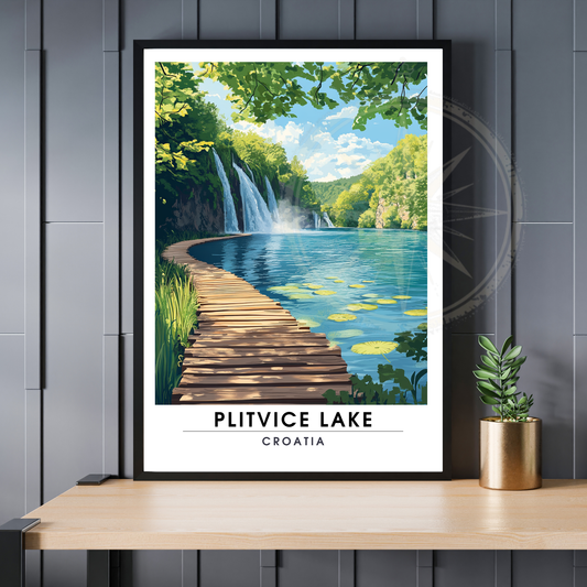 Affiche Lac de Plitvice | Impression voyage Croatie | Affiche Lac