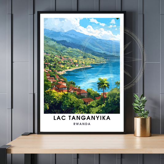 Affiche Lac Tanganyika | Impression Rwanda | Affiche Lac