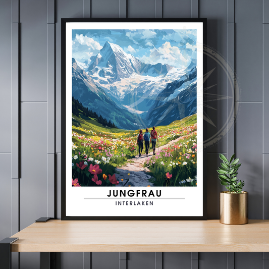 Affiche Jungfrau Interlaken | Poster décoratif Suisse | Affiche Suisse