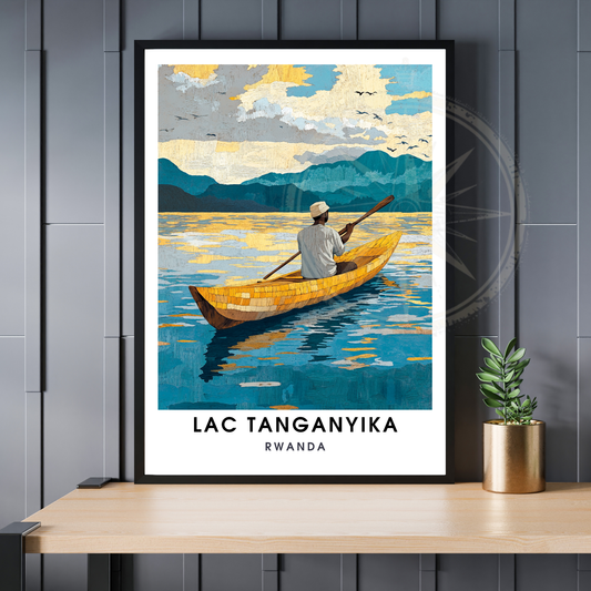 Affiche Lac Tanganyika | Impression de voyage Rwanda | Affiche Lac