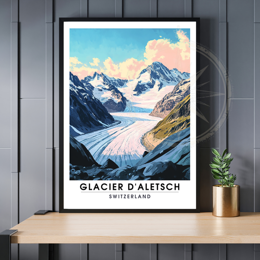 Affiche Glacier d'Aletsch | Poster Murale Suisse | Affiche Suisse