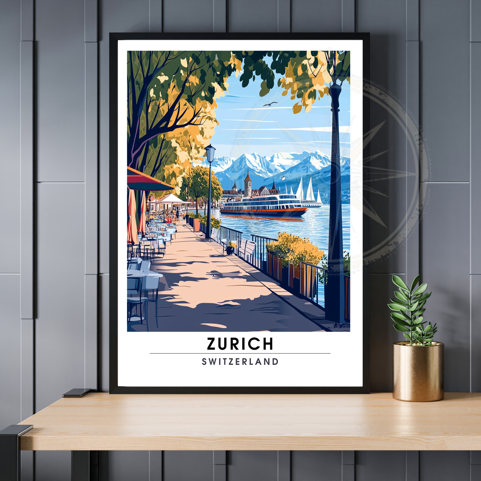 Affiche Zurich | Poster de voyage Suisse | Affiche Suisse