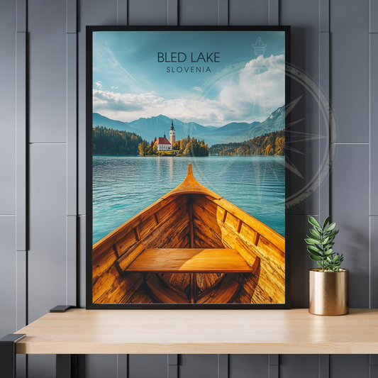Affiche Lac de Bled | Poster Slovénie | Affiche Lac