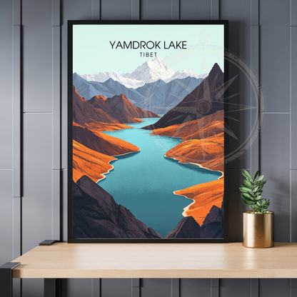 Affiche Lac Yamdrok  | Poster Tibet | Affiche Lac
