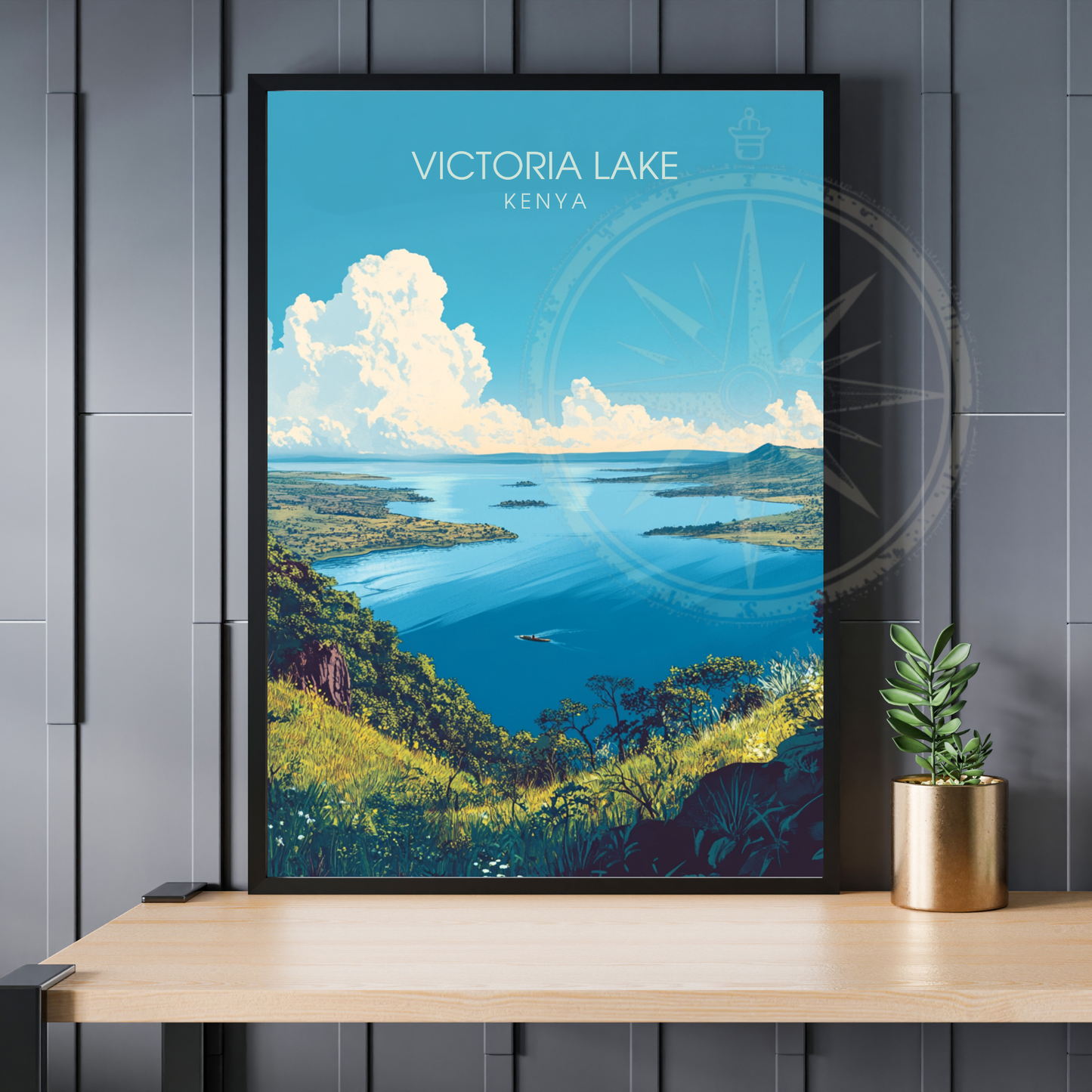 Affiche Lac Victoria | Poster de voyage Kenya | Affiche Lac
