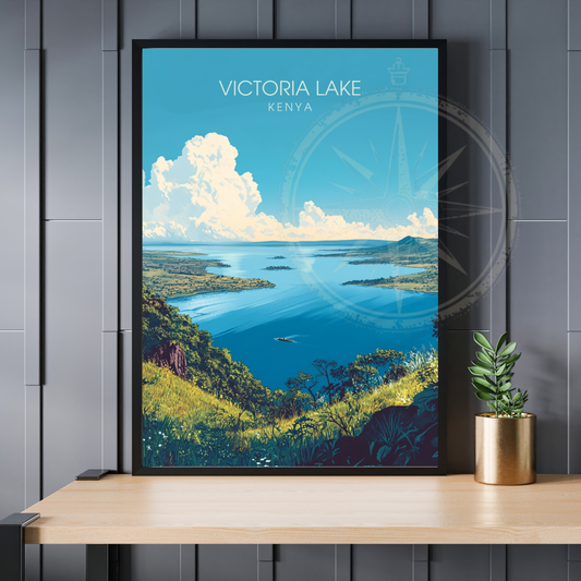 Affiche Lac Victoria | Poster de voyage Kenya | Affiche Lac