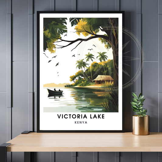 Affiche Lac Victoria | Impression de voyage Kenya | Affiche Lac