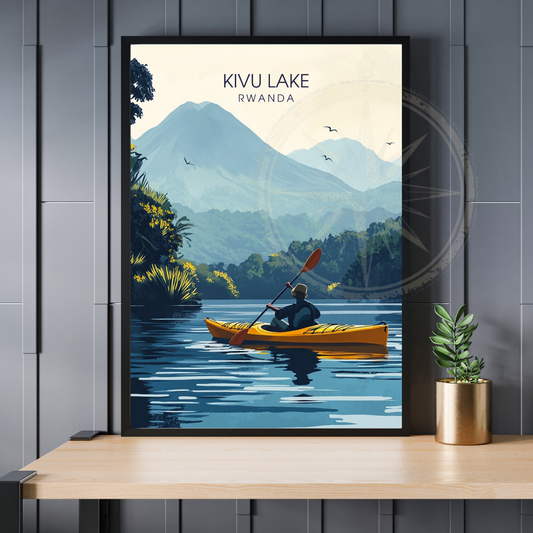 Affiche Kivu Lac | Impression de Congo | Affiche Lac