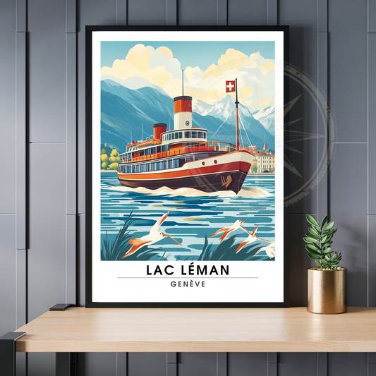 Affiche lac léman | Poster Suisse | Affiche Suisse