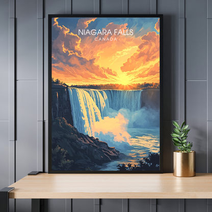 Affiche Chutes du Niagara | Poster de voyage Canada | Affiche Canada
