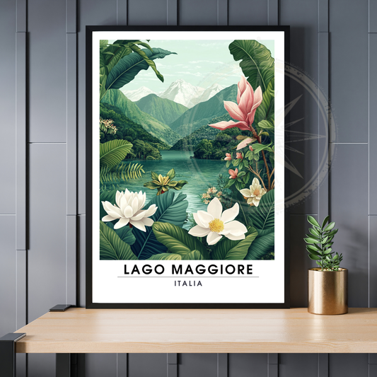 Affiche Lac Majeur | Poster de voyage Italie | Affiche Lac