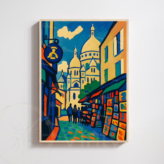 Affiche Paris | Impression Art Montmartre - Sacré Cœur | Affiche France