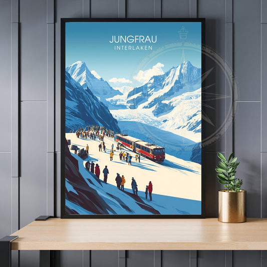 Affiche Jungfrau Interlaken | Impression de voyage Suisse | Affiche Suisse