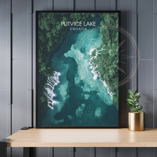 Affiche Lac de Plitvice | Impression de voyage Croatie | Affiche Lac