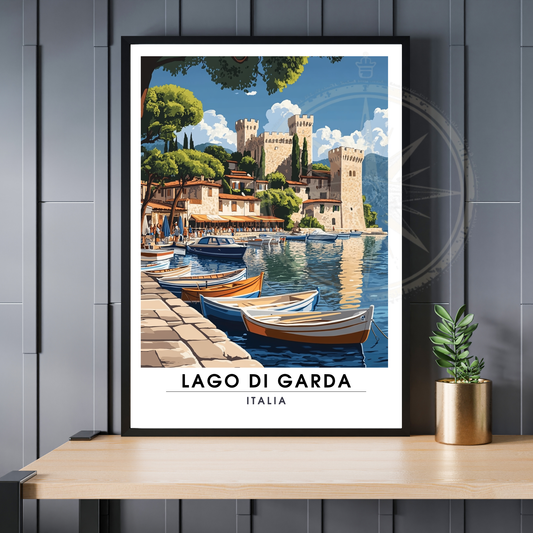 Affiche Lac de Garde | Poster de voyage Italie | Affiche Lac