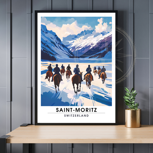 Affiche Saint-Moritz | Impression de voyage Suisse | Affiche Suisse