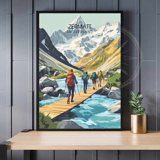 Affiche Zermatt | Impression de voyage Suisse | Affiche Suisse
