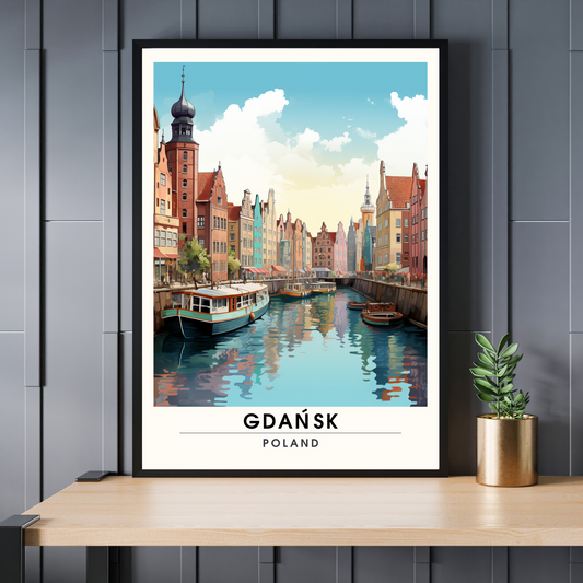 Affiche Gdańsk | impression de voyage Gdańsk | Impression Gdańsk | Affiche Pologne