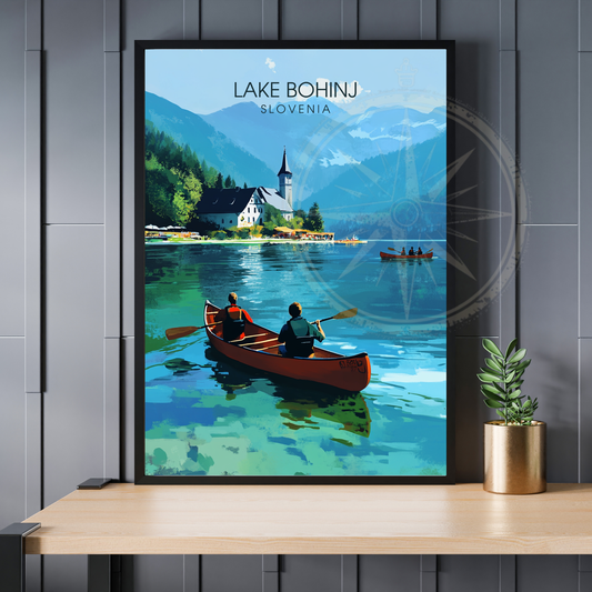 Affiche Lac Bohinj | impression de voyage Slovénie | Affiche Lac