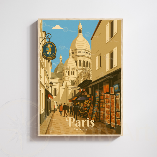 Affiche Paris | Poster décoration Montmartre - Sacré Cœur | Affiche France