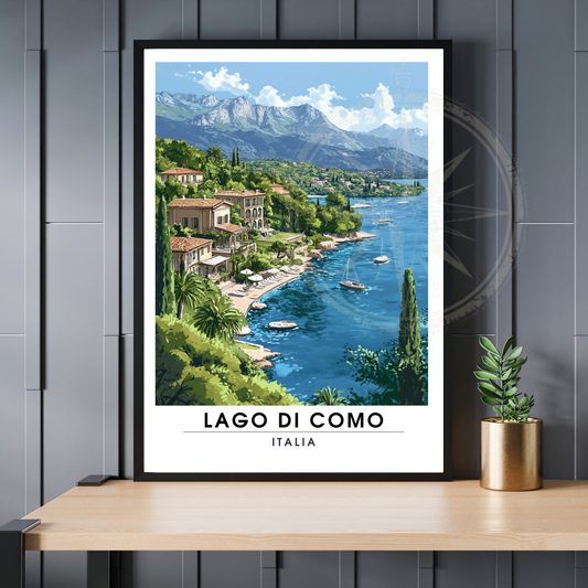 Affiche Lac de Côme | Impression de voyage Italie | Affiche Lac