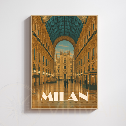 Affiche Milan | Poster de voyage Cathédrale de Milan | Affiche Milan