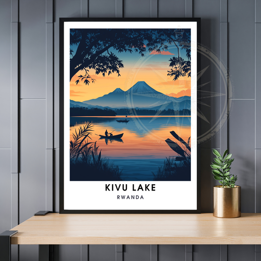 Affiche Kivu Lac | Poster Congo | Affiche Lac
