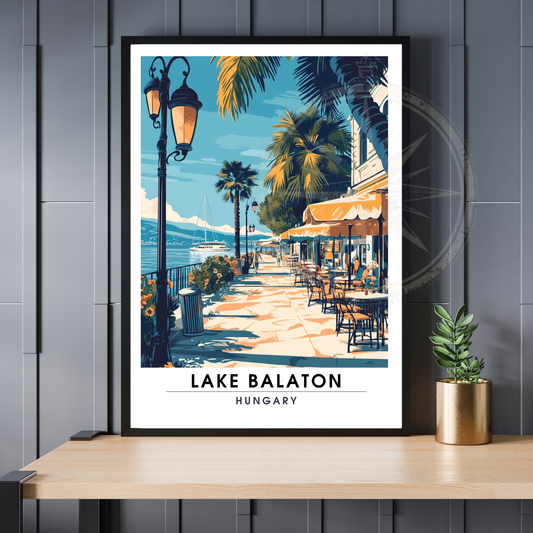 Affiche lac Balaton | Poster Hongrie | Affiche Lac