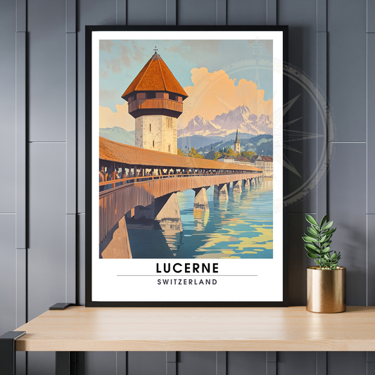 Affiche Lucerne | Poster de voyage Suisse | Affiche Suisse