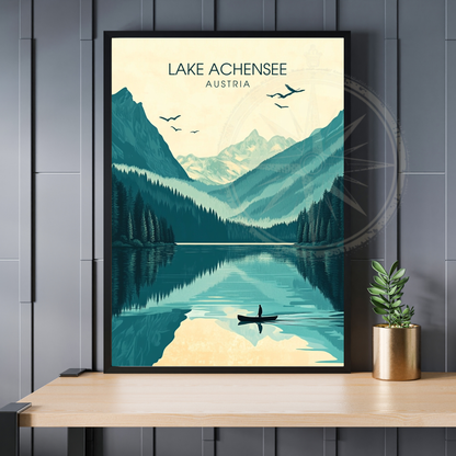 Affiche Lac Achensee  | Poster de voyage Autriche | Affiche Lac