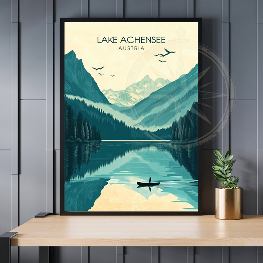 Affiche Lac Achensee  | Poster de voyage Autriche | Affiche Lac