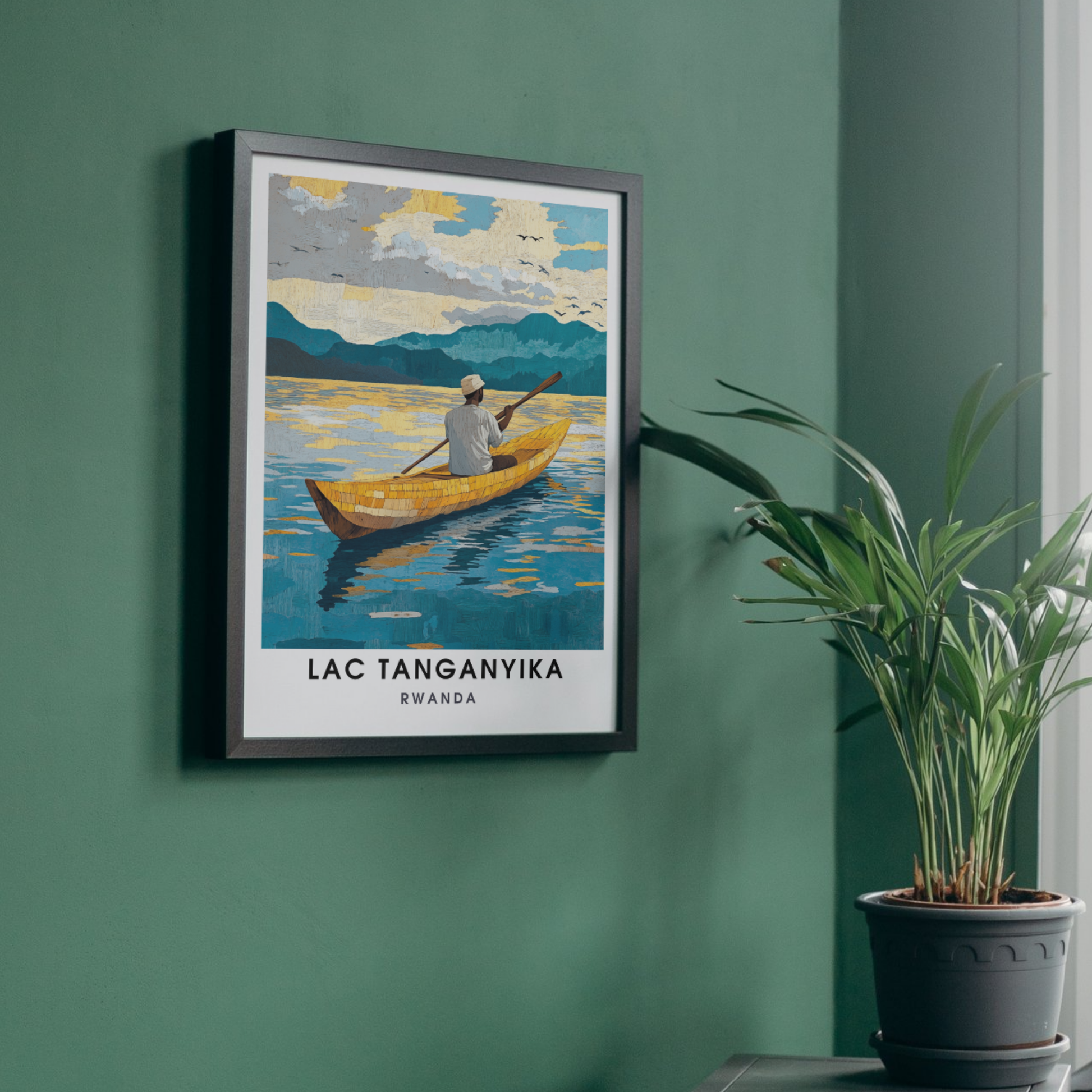Affiche Lac Tanganyika | Impression de voyage Rwanda | Affiche Lac