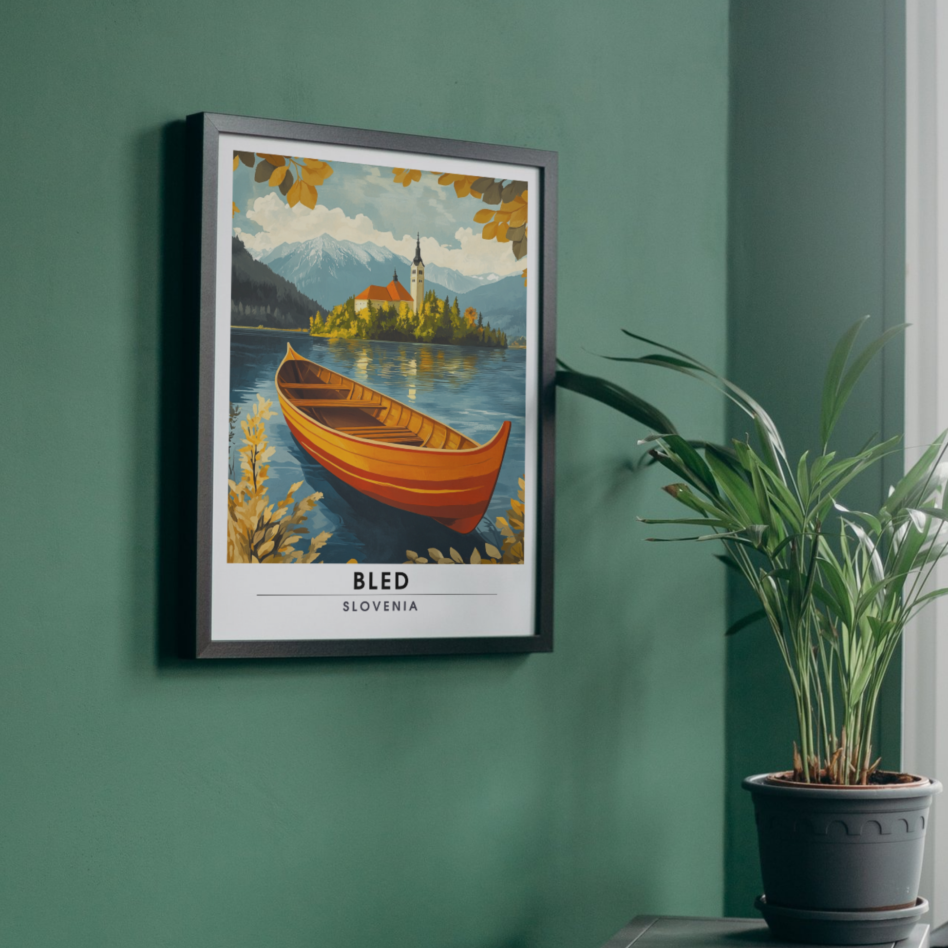 Affiche Bled | Impression de voyage Slovénie | Affiche Slovénie