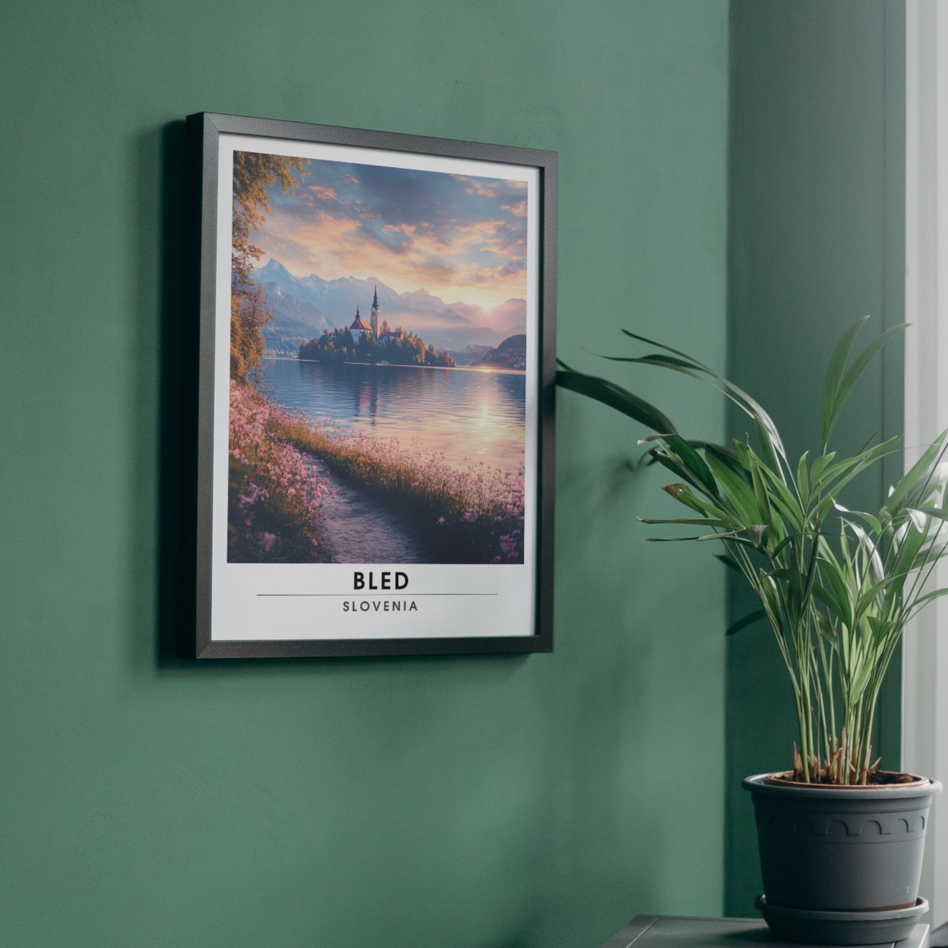 Affiche Bled | Impression de voyage Slovénie | Affiche Slovénie