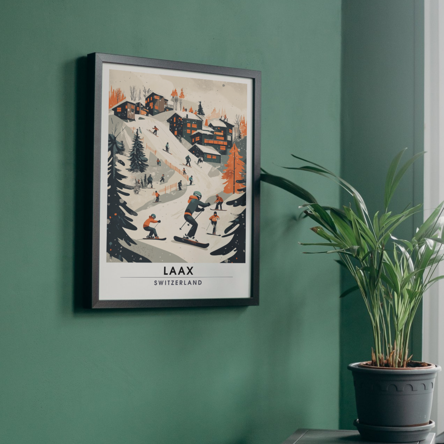 Affiche Laax, Suisse | impression de voyage Laax, Affiche de ski